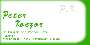 peter koczor business card